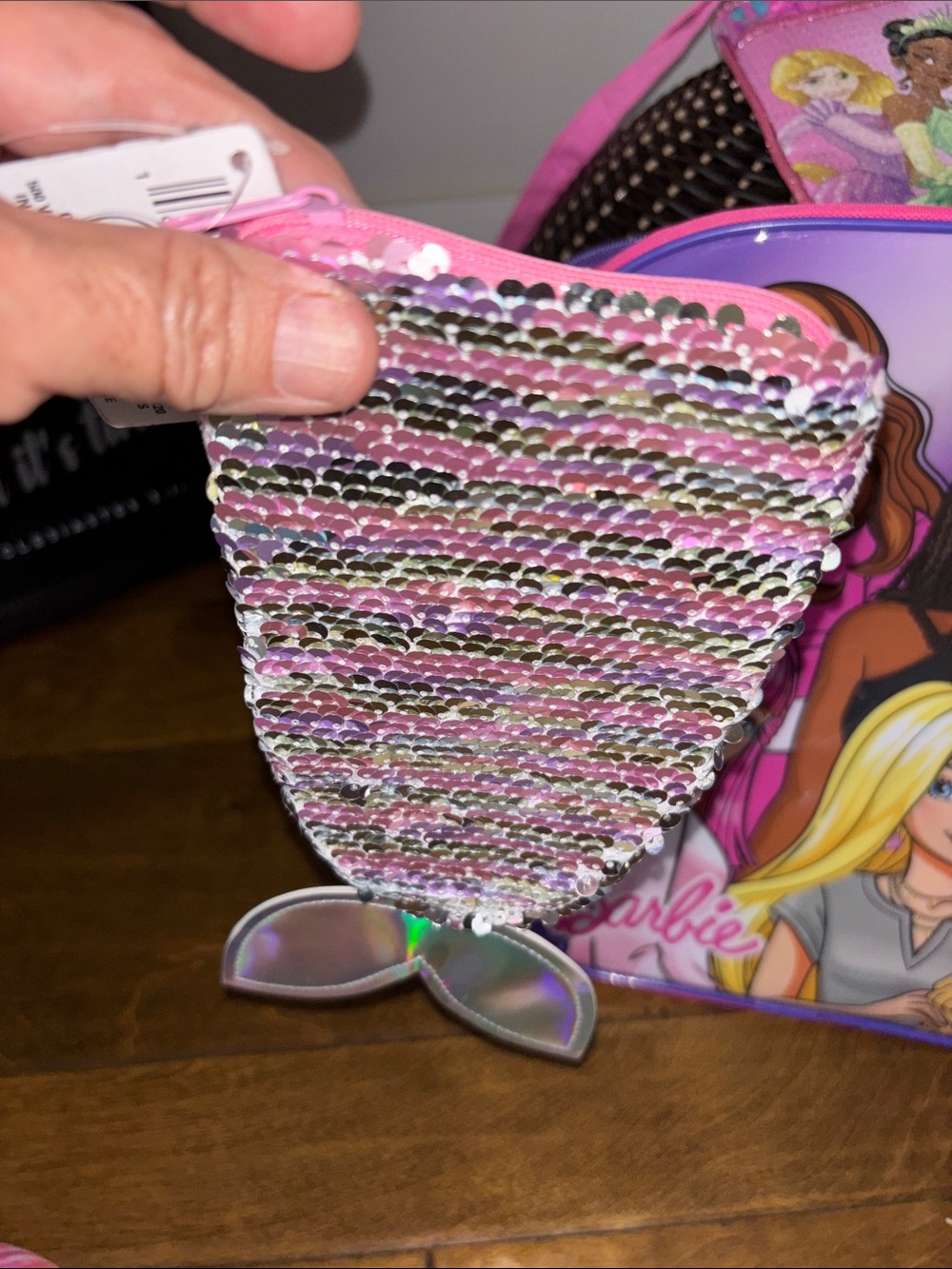 Barbie Pink and Purple Character Backpack with Sequin Purse and Accessories - Picture 6 of 13
